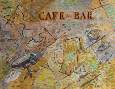 Painting titled "CAFE BAR" by Pierre Paszkowski, Original Artwork, Acrylic
