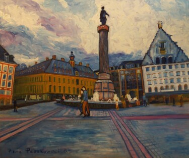 Painting titled "Grand'Place de Lill…" by Pierre Paszkowski, Original Artwork, Oil