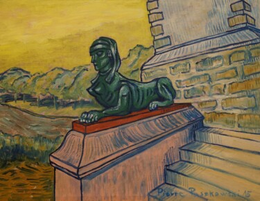 Peinture intitulée "Sphinx de Lille" par Pierre Paszkowski, Œuvre d'art originale, Huile