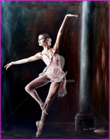 Painting titled "danseuse Agnès Lete…" by Pierre Peytavin, Original Artwork, Oil Mounted on Wood Stretcher frame