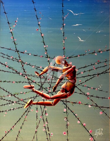 Malerei mit dem Titel "HUMAIN et NATURE en…" von Pierre Peytavin, Original-Kunstwerk, Öl Auf Karton montiert
