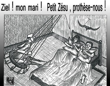 Рисунок под названием "petizézu prothéze-n…" - Pierre Peytavin, Подлинное произведение искусства, Шариковая ручка