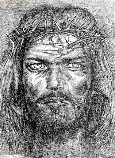 Arte digital titulada "Christ sévère" por Pierre Peytavin, Obra de arte original, Trabajo Digital 2D
