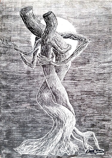 Grafika cyfrowa / sztuka generowana cyfrowo zatytułowany „troncs dansant  au…” autorstwa Pierre Peytavin, Oryginalna praca,…