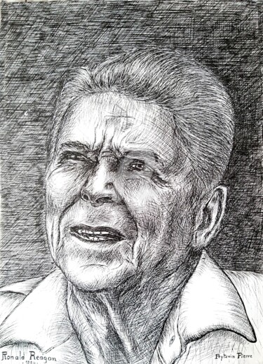 Arts numériques intitulée "Ronald Reagan" par Pierre Peytavin, Œuvre d'art originale, Travail numérique 2D