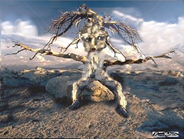 Arts numériques intitulée "arbre fantastique" par Pierre Peytavin, Œuvre d'art originale, Travail numérique 2D