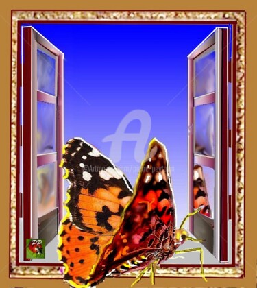 Arts numériques intitulée "un papillon" par Pierre Peytavin, Œuvre d'art originale, Travail numérique 2D