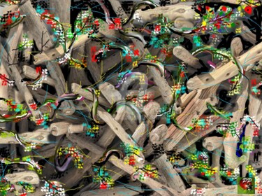 Arts numériques intitulée "BOIS PAS MORT" par Pierre Peytavin, Œuvre d'art originale, Photo montage