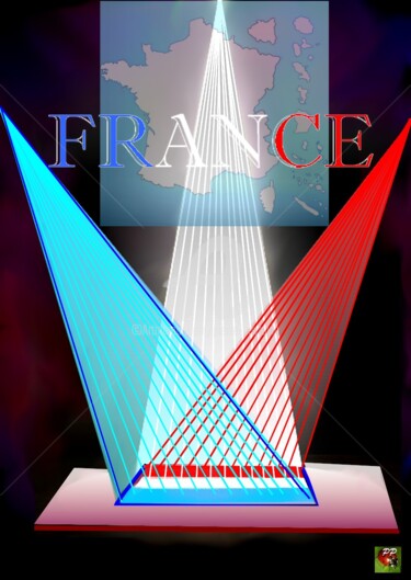 Arte digitale intitolato "AFFICHE  "FRANCE "" da Pierre Peytavin, Opera d'arte originale, Pittura digitale