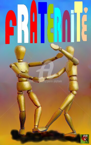 Arte digital titulada "LA FRATERNITE" por Pierre Peytavin, Obra de arte original, Pintura Digital