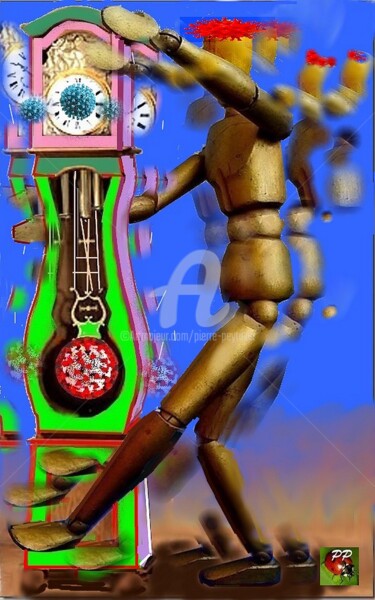 「LA  CONFIN-DANCE」というタイトルのデジタルアーツ Pierre Peytavinによって, オリジナルのアートワーク, デジタル絵画