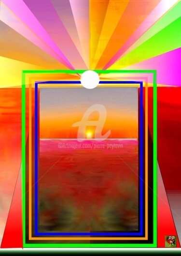 Arts numériques intitulée "lever de soleil" par Pierre Peytavin, Œuvre d'art originale, Peinture numérique