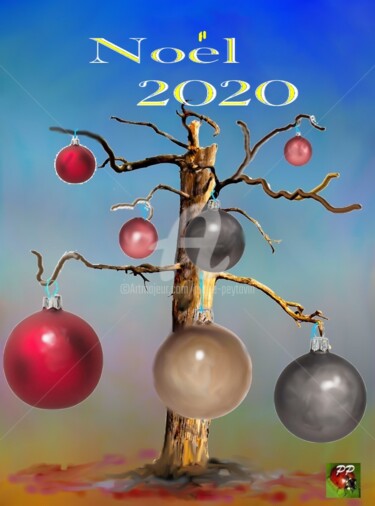 Digital Arts titled "Noël 2020 (version…" by Pierre Peytavin, Original Artwork, Digital Painting