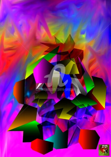 Arts numériques intitulée "Cristaux" par Pierre Peytavin, Œuvre d'art originale, Travail numérique 2D