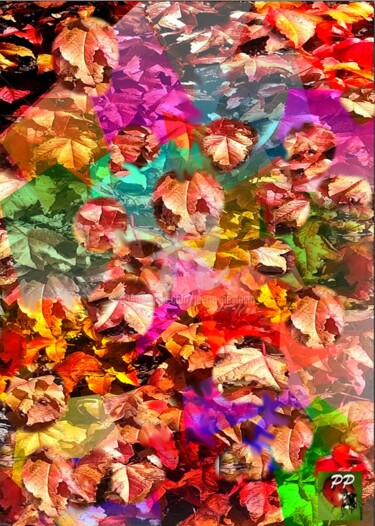 Artes digitais intitulada "lierre d'automne" por Pierre Peytavin, Obras de arte originais, Pintura digital