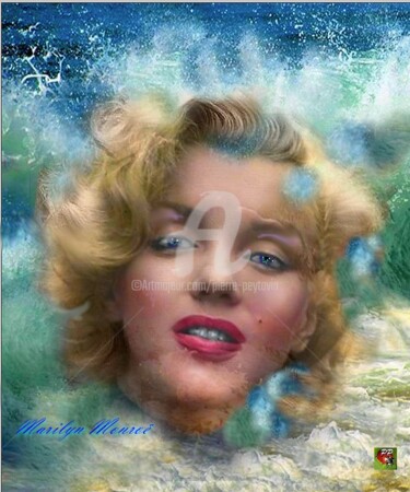 Digitale Kunst getiteld "Marilyn Monroë" door Pierre Peytavin, Origineel Kunstwerk, Digitaal Schilderwerk