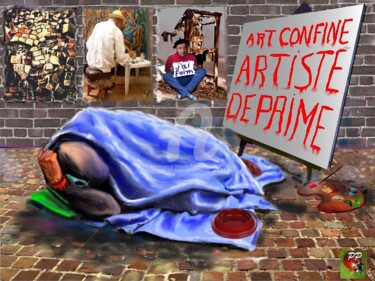 Arte digitale intitolato "artiste déprimé" da Pierre Peytavin, Opera d'arte originale, Lavoro digitale 2D
