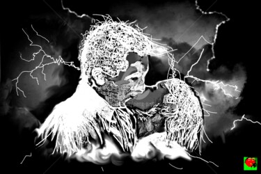 Arte digital titulada "BAISER ORAGEUX" por Pierre Peytavin, Obra de arte original, Trabajo Digital 2D