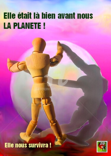 Digitale Kunst mit dem Titel "planete survivante" von Pierre Peytavin, Original-Kunstwerk, Digitale Malerei