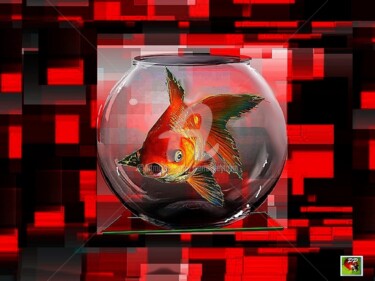 Arts numériques intitulée "le ROUGE "poisson"" par Pierre Peytavin, Œuvre d'art originale, Peinture numérique