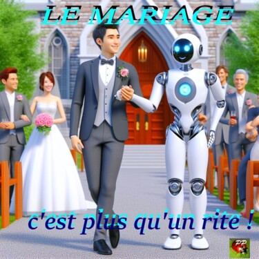 Digitale Kunst getiteld "LE MARIAGE N'EST PA…" door Pierre Peytavin, Origineel Kunstwerk, AI gegenereerde afbeelding