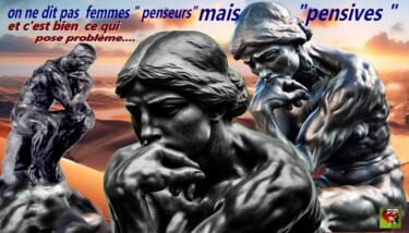 Arts numériques intitulée "PENSEUR ET PENSIVES" par Pierre Peytavin, Œuvre d'art originale, Image générée par l'IA