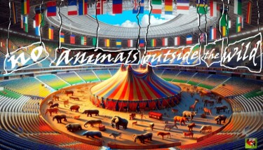 Arts numériques intitulée "animaux de cirque" par Pierre Peytavin, Œuvre d'art originale, Travail numérique 2D
