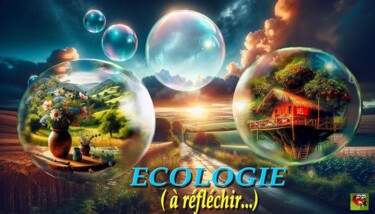 Цифровое искусство под названием "ECOLOGIE A REFLECHIR" - Pierre Peytavin, Подлинное произведение искусства, Фотомонтаж