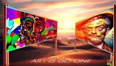 Arte digitale intitolato "ART IS GO ONE" da Pierre Peytavin, Opera d'arte originale, Immagine generata dall'IA