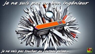 Digitale Kunst getiteld "le couteau suisse" door Pierre Peytavin, Origineel Kunstwerk, AI gegenereerde afbeelding