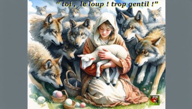 Digital Arts titled "TOI LE LOUP" by Pierre Peytavin, Original Artwork, AI generated image