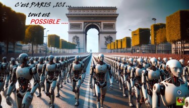 Arte digitale intitolato "A  PARIS  TOUT EST…" da Pierre Peytavin, Opera d'arte originale, Immagine generata dall'IA