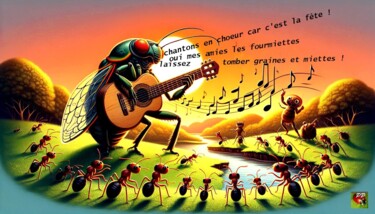 Arts numériques intitulée "Les fourmiettes" par Pierre Peytavin, Œuvre d'art originale, Image générée par l'IA