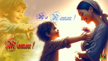 Digitale Kunst mit dem Titel "Ma maman" von Pierre Peytavin, Original-Kunstwerk, KI-generiertes Bild