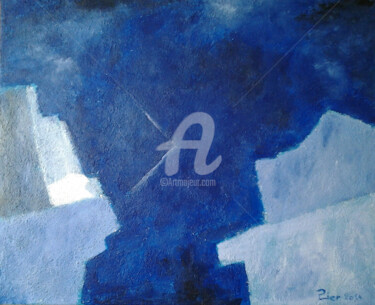 Peinture intitulée "Composition bleue" par Pierre Pilling, Œuvre d'art originale, Acrylique