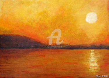 Peinture intitulée "coucher-de-soleil" par Pierre Pilling, Œuvre d'art originale, Acrylique