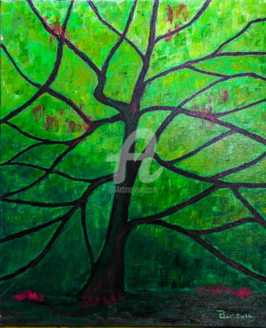 Peinture intitulée "l'arbre selon Mondr…" par Pierre Pilling, Œuvre d'art originale, Acrylique