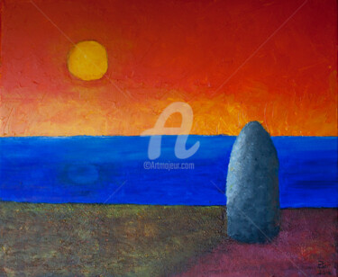 Painting titled "1 menhir" by Pierre Pilling, Original Artwork, Acrylic