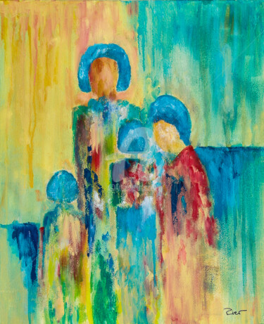 Painting titled "Famille" by Pierre Pilling, Original Artwork, Acrylic