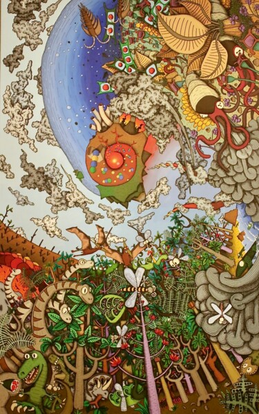 Malerei mit dem Titel "evolution" von Pierre Prat, Original-Kunstwerk, Acryl
