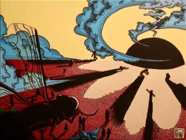 Pintura titulada "soleil noir" por Pierre Prat, Obra de arte original, Acrílico
