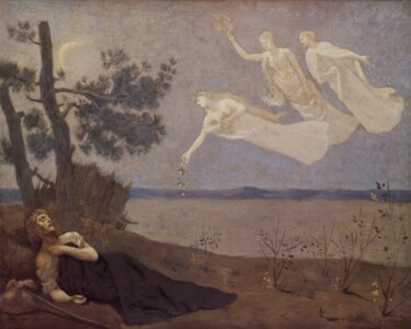 「Le rêve」というタイトルの絵画 Pierre Puvis De Chavannesによって, オリジナルのアートワーク, オイル