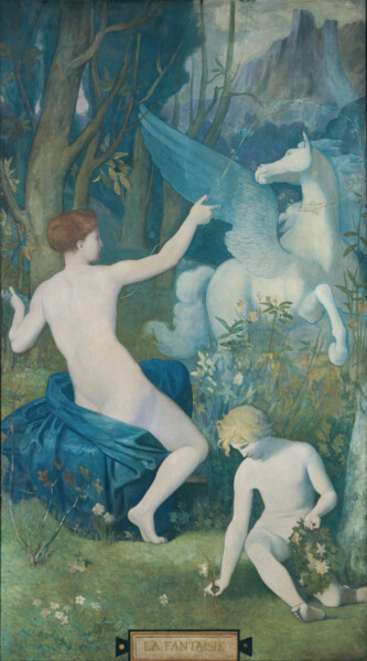 Malerei mit dem Titel "Fantaisie" von Pierre Puvis De Chavannes, Original-Kunstwerk, Öl