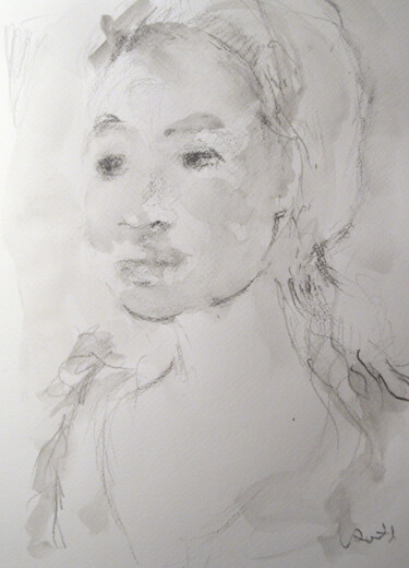 Drawing titled "coiffe.jpg" by Pierre Quentel, Original Artwork, Graphite