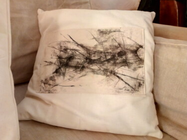 Textile Art titled "Flow up" by Pierre Quentel, Original Artwork, Ink