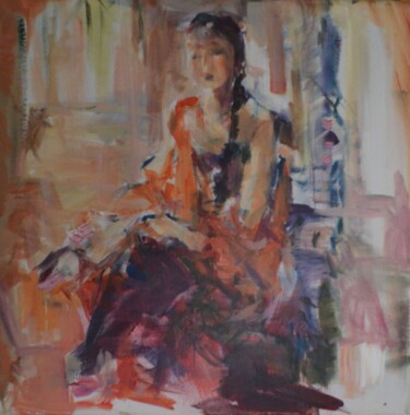 Peinture intitulée "Jeune femme à la na…" par Pierre Quentel, Œuvre d'art originale, Acrylique