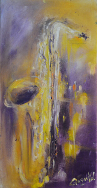 Painting titled "Saxophonia" by Pierre Quentel, Original Artwork, Oil