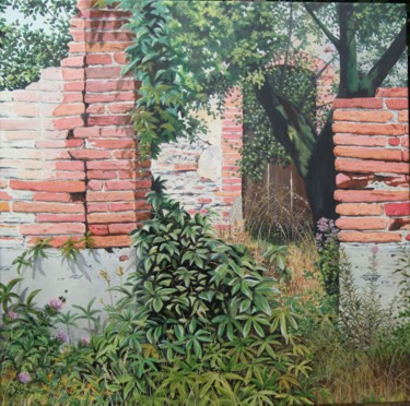 Painting titled "Ruine lauragaise" by Pierre Rouanne, Original Artwork, Oil