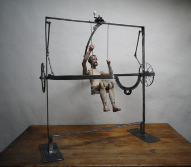 Escultura intitulada "LA BALANCOIRE DE PO…" por Pierre Sidoine, Obras de arte originais, Metais