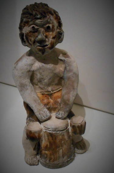 Sculpture intitulée "Zizique" par Quinquin, Œuvre d'art originale, Céramique